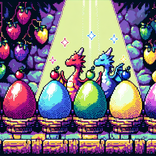 Colorful dragon eggs with berries