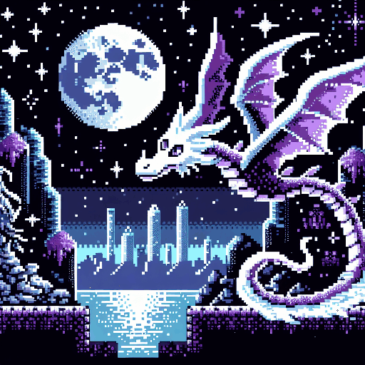 Spirit dragon under silver moonlight